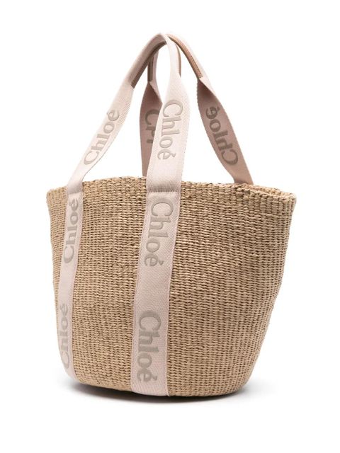 Chloé large Woody tote bag - Neutrals