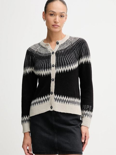 Pepe Jeans kardigan z domieszką wełny damski kolor multicolor PL7000048 - zdjęcie produktu nr 1