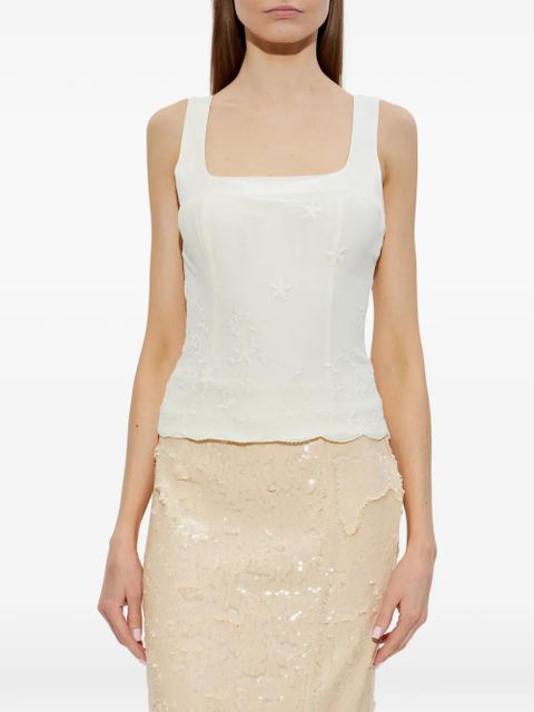 Posse floral-desig top - Neutrals