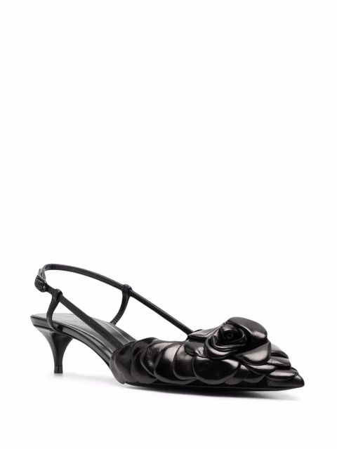Valentino Garavani appliqué-detail pointed-toe pumps - Black - zdjęcie produktu nr 2