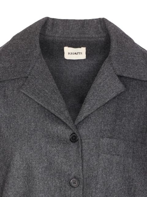 KHAITE Riordan buttoned short-sleeve shirt - Grey