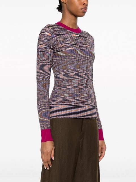 Missoni abstract-pattern cashmere-blend jumper - Purple