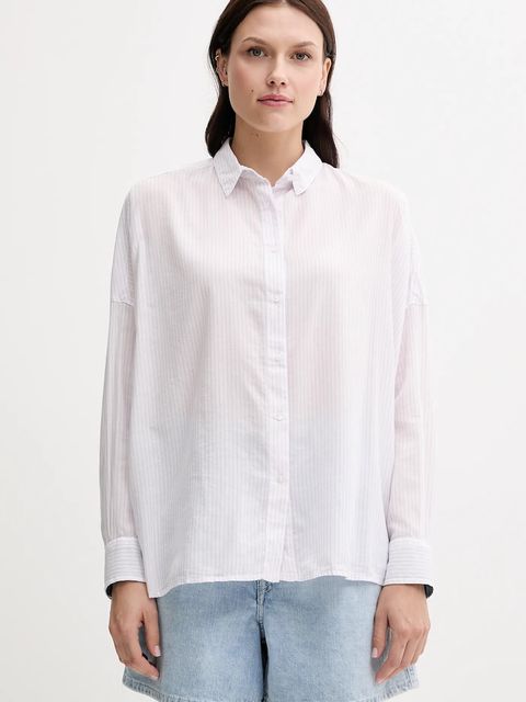 Pepe Jeans koszula damska kolor różowy relaxed z kołnierzykiem klasycznym PL305100 - zdjęcie produktu nr 1