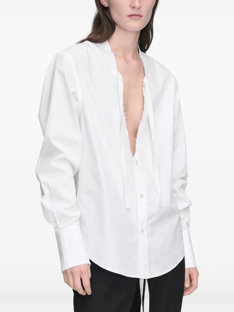 Maison Margiela V-neck cotton shirt - White