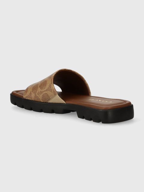 Coach klapki FLORENCE damskie kolor brązowy CP898