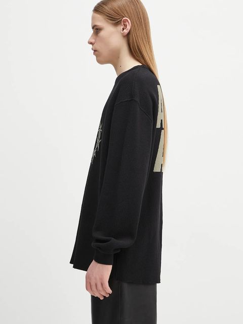 Aries bluza bawełniana Peace Press Gothic Waffle LS Tee