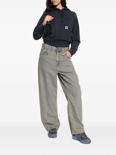 Carhartt WIP logo-patch cotton hoodie - Grey