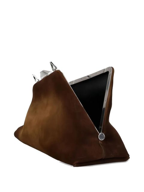 The Attico medium Day Off suede shoulder bag - Brown