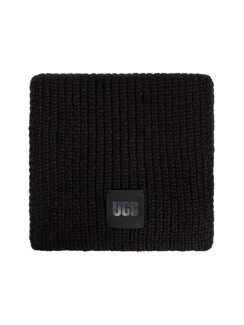 UGG logo-patch ribbed beanie - Black