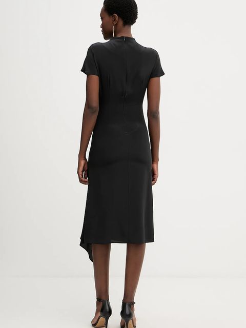 Liviana Conti sukienka jedwabna kolor czarny midi rozkloszowana L5WS15