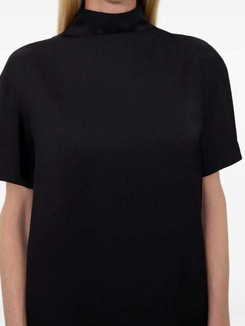 LouLou de Saison Elton mock-neck short-sleeve dress - Black