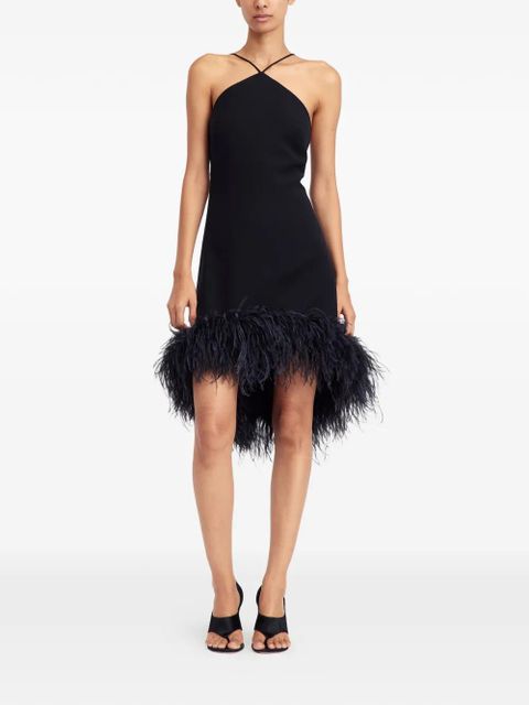 16Arlington Addy feather-trim mini dress - Black