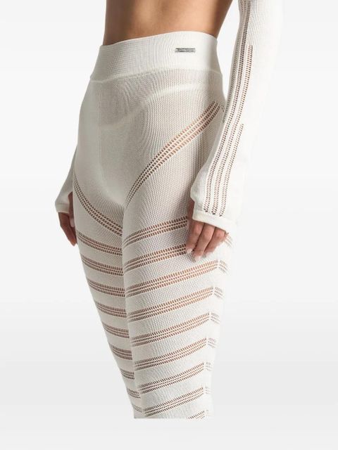 Manière De Voir knitted spiral contour leggings - White