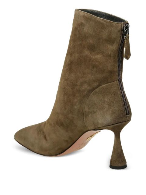 Aquazzura suede zip-fastening boots - Green