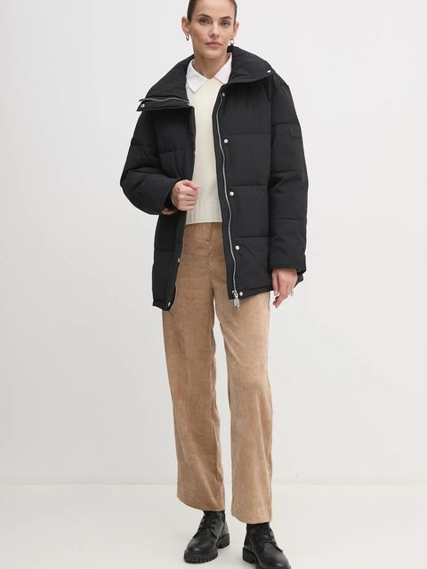 Dkny kurtka damska kolor czarny zimowa oversize D2G4A179