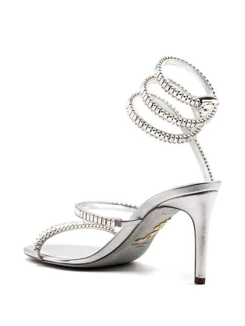 René Caovilla Cleo embellished strappy sandals - Silver