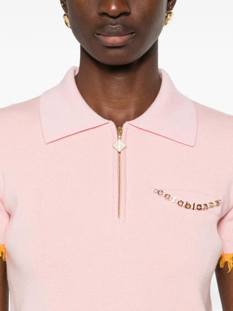 Casablanca logo-embellishment polo shirt - Pink