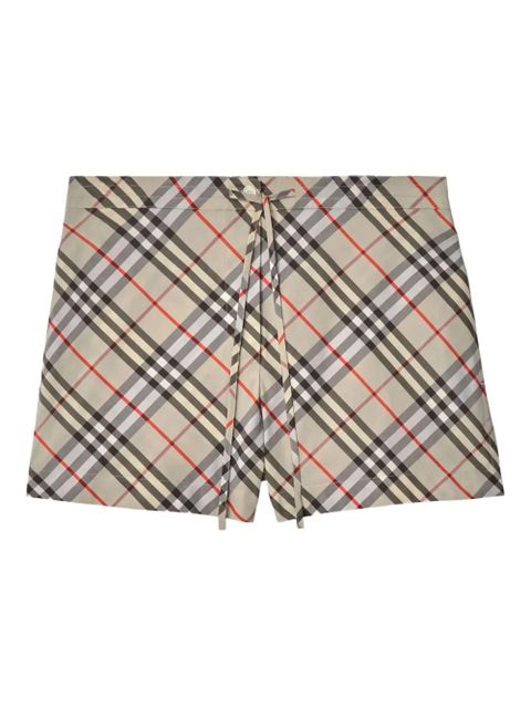 Burberry checked cotton shorts - Neutrals - zdjęcie produktu nr 1