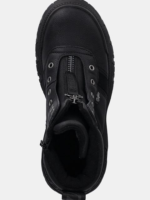 Buffalo botki Fusion Front Zip damskie kolor czarny na platformie ocieplone 1270130-BLK