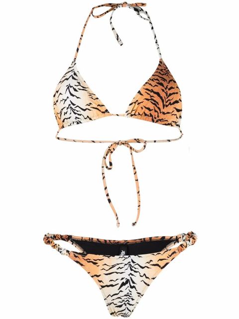 Reina Olga Scrunchie tiger-print bikini - Orange - zdjęcie produktu nr 1