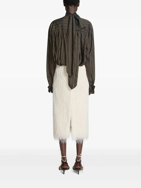 DRIES VAN NOTEN fringed skirt - White