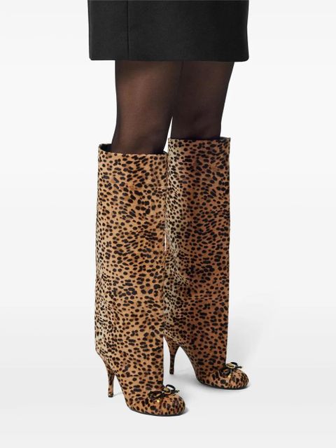 Versace 105mm Opera Bow knee-high boots - Neutrals