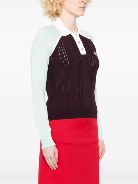 Casablanca colourblock polo top - Red