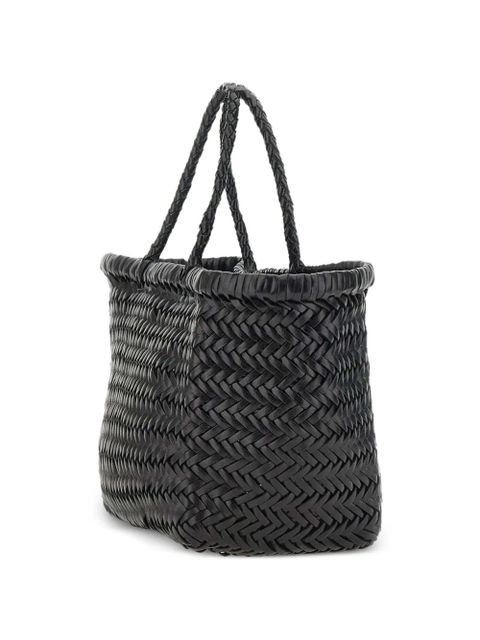 DRAGON DIFFUSION small Triple Jump woven leather tote bag - Black