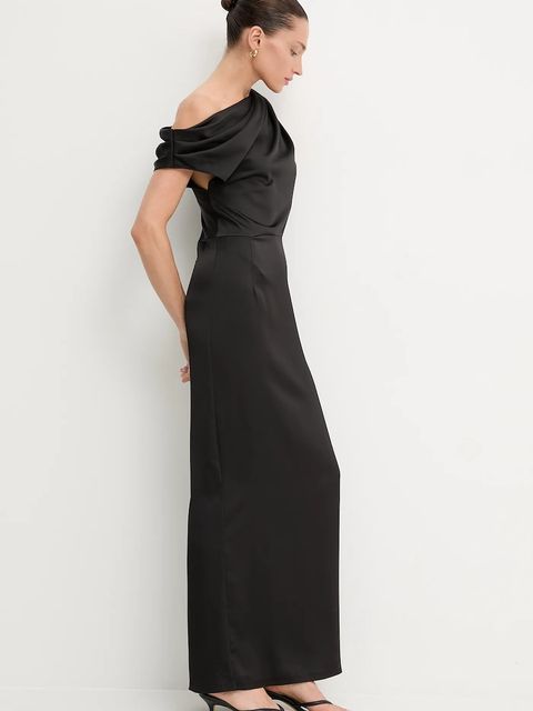 Answear.LAB sukienka kolor czarny maxi rozkloszowana - zdjęcie produktu nr 2