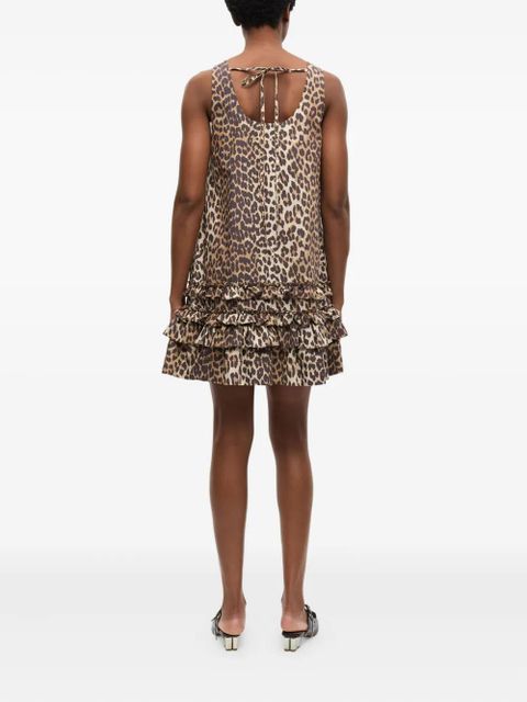 GANNI leopard-print dress - Neutrals