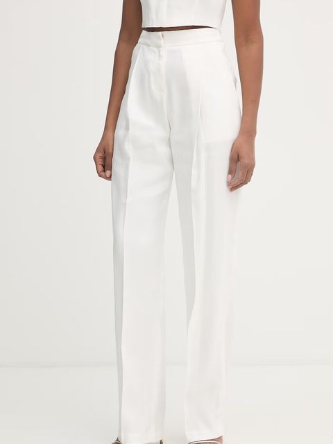 Elisabetta Franchi spodnie garniturowe damskie lniane - zdjęcie produktu nr 1