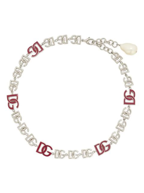 Dolce & Gabbana logo-lettering polished necklace - Silver - zdjęcie produktu nr 1