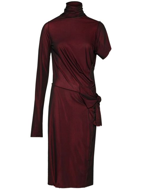 Maison Margiela asymmetric ruched midi dress - Red - zdjęcie produktu nr 1