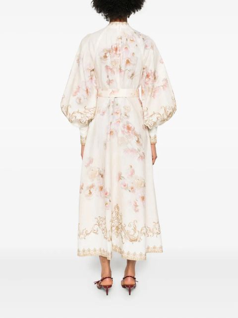ZIMMERMANN floral-print buttoned dress - Neutrals
