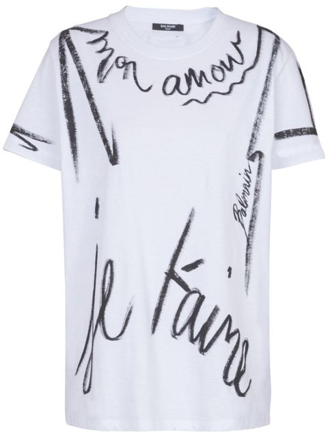Balmain "Je T'Aime"-print short-sleeve T-shirt - White - zdjęcie produktu nr 1