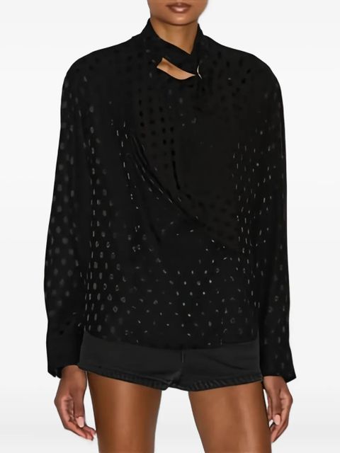 ISABEL MARANT Emany polka-dot draped top - Black - zdjęcie produktu nr 2