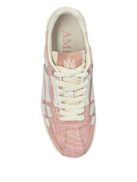 AMIRI monogram-embossed lace-up sneakers - Pink