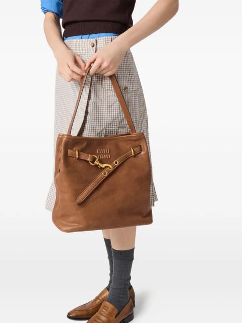 Miu Miu Aventure nappa-leather bucket bag - Brown - zdjęcie produktu nr 2