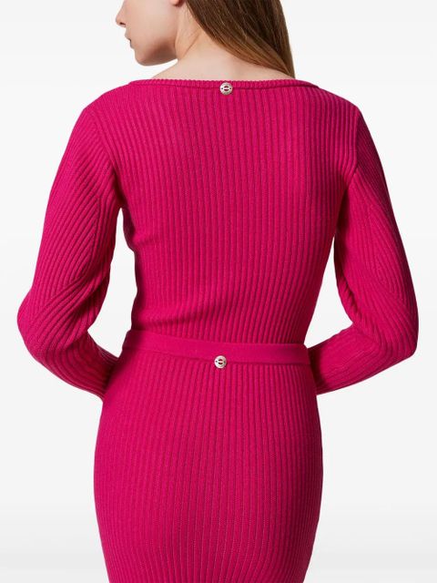 TWINSET fitted rib-knit jumper - Pink