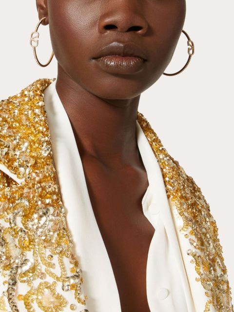 Valentino Garavani VLogo Signature crystal hoop earrings - Gold