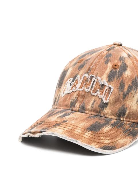 GANNI patterned hat - Brown