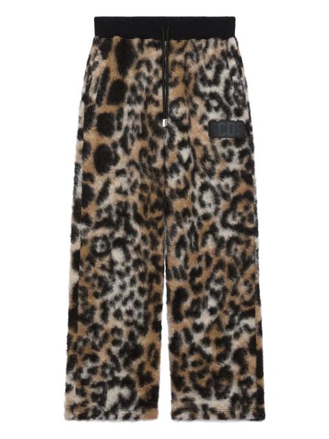 GCDS leopard-print drawstring trousers - Brown - zdjęcie produktu nr 1