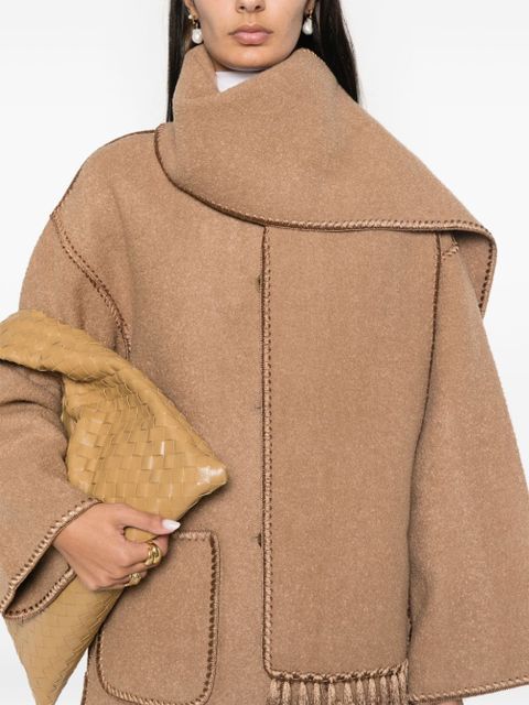 TOTEME whipstitch-trim scarf jacket - Brown
