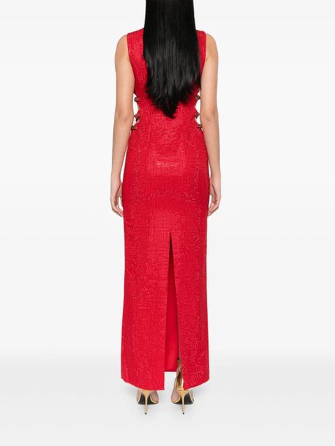 Self-Portrait rhinestoned crepe maxi dress - Red - zdjęcie produktu nr 2