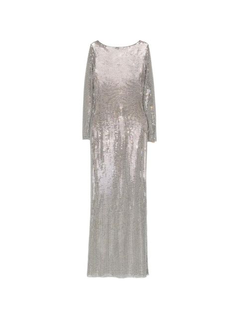 Self-Portrait long-sleeve embellished maxi dress - Silver - zdjęcie produktu nr 1