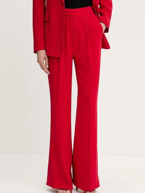 Morgan spodnie damskie kolor czerwony proste high waist PVESY.F - zdjęcie produktu nr 1