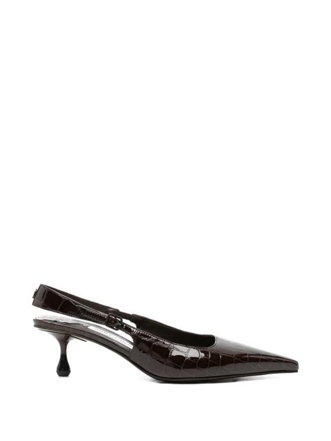 Jimmy Choo Amel crocodile-effect slingback pumps - Brown - zdjęcie produktu nr 1