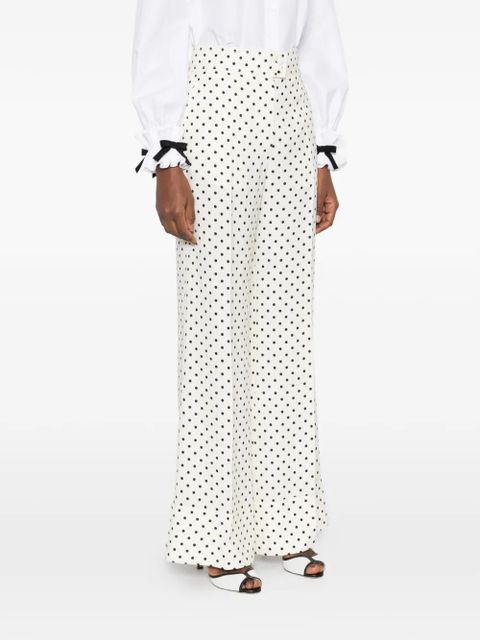 Valentino Garavani polka-dot wide-leg trousers - Neutrals