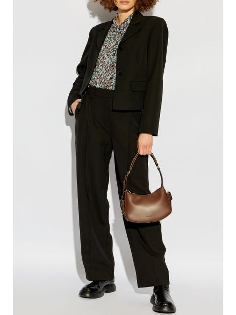 GANNI high-rise straight trousers - Black