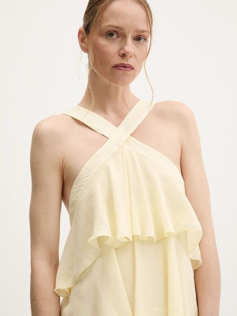 Answear.LAB sukienka kolor żółty mini prosta